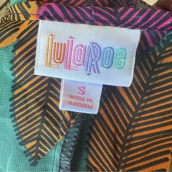 LULAROE Lindsay Women's Sheer Kimono Size Small Floral Leaves Feathers - Picture 7 of 7